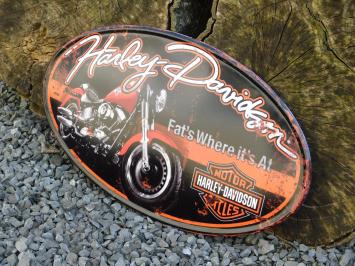 Prachtig metalen bord met harley Davidson reclame