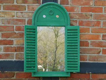 Wandspiegel, Holz mit Fensterläden, antiker Spiegel