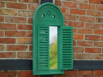 Wandspiegel, Holz mit Fensterläden, antiker Spiegel