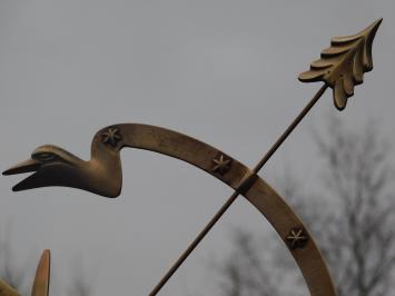 Prachtige zonnewijzer, vol messing op aluminium sokkel